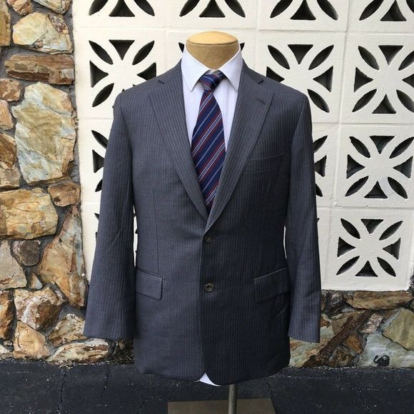 Paul Stuart Sports Coat Lightweight STUART III Gray Purple Striped Size 39 R - Picture 3 of 11